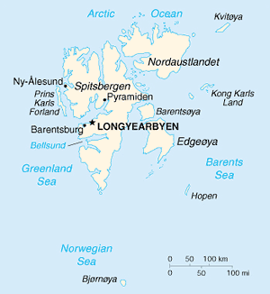 Map of Svalbard archipelago